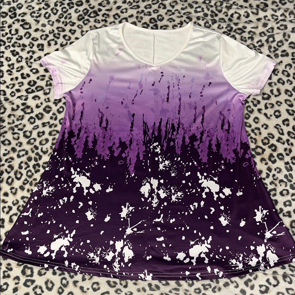 Elegant Ombre Purple and White Blouse